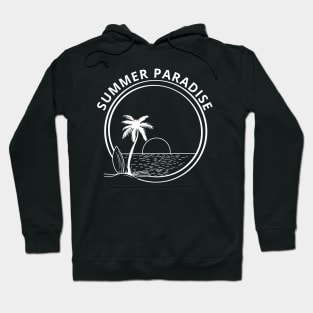 Summer Paradise. Summertime, Fun Time. Fun Summer, Beach, Sand, Surf Retro Vintage Design. Hoodie